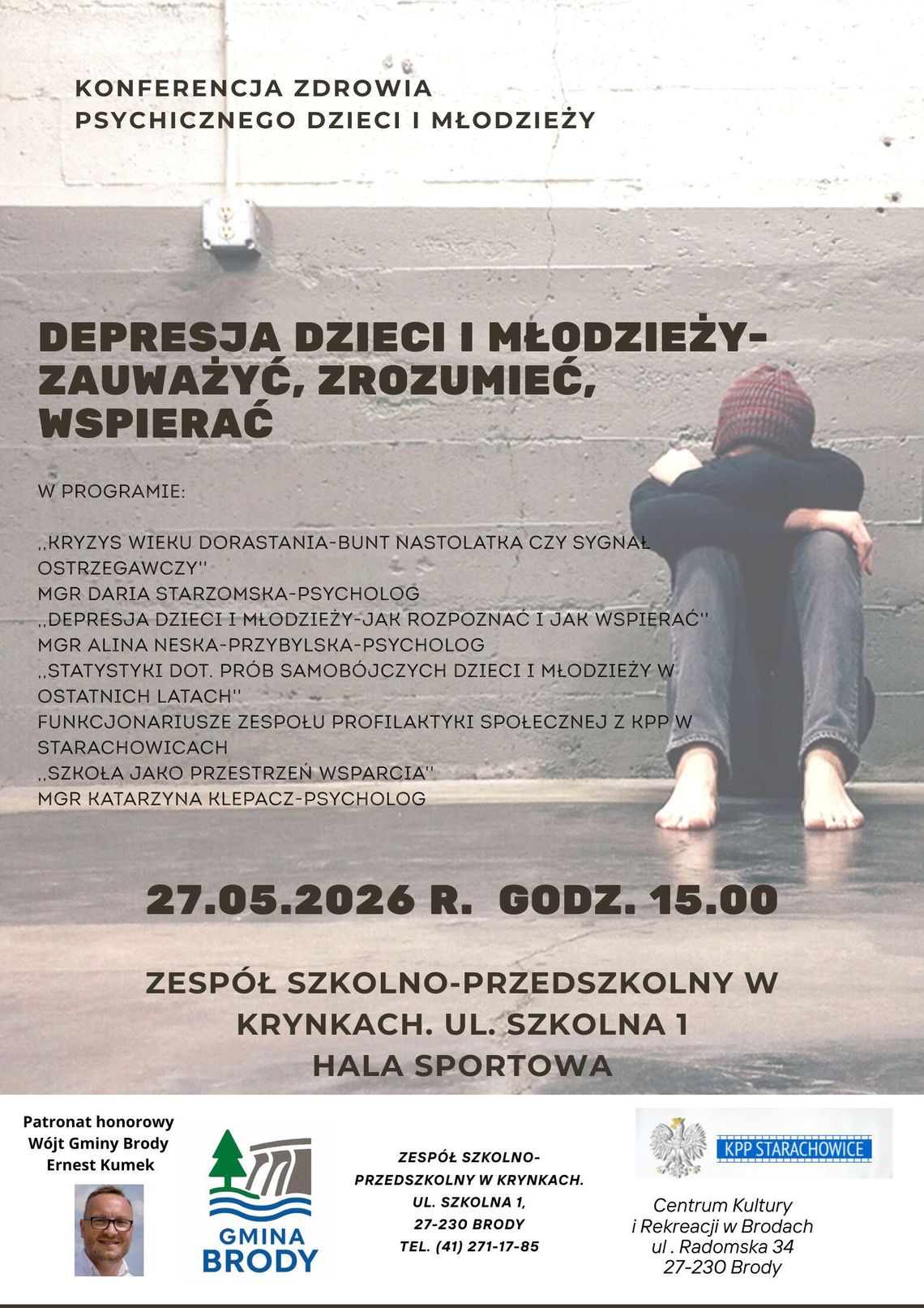Z końcem maja w Brodach konferencja pt. „Depresja dzieci i młodzieży – zauważyć, zrozumieć, wspierać” Z końcem maja w Brodach konferencja pt. „Depresja dzieci i młodzieży – zauważyć, zrozumieć, wspierać”
