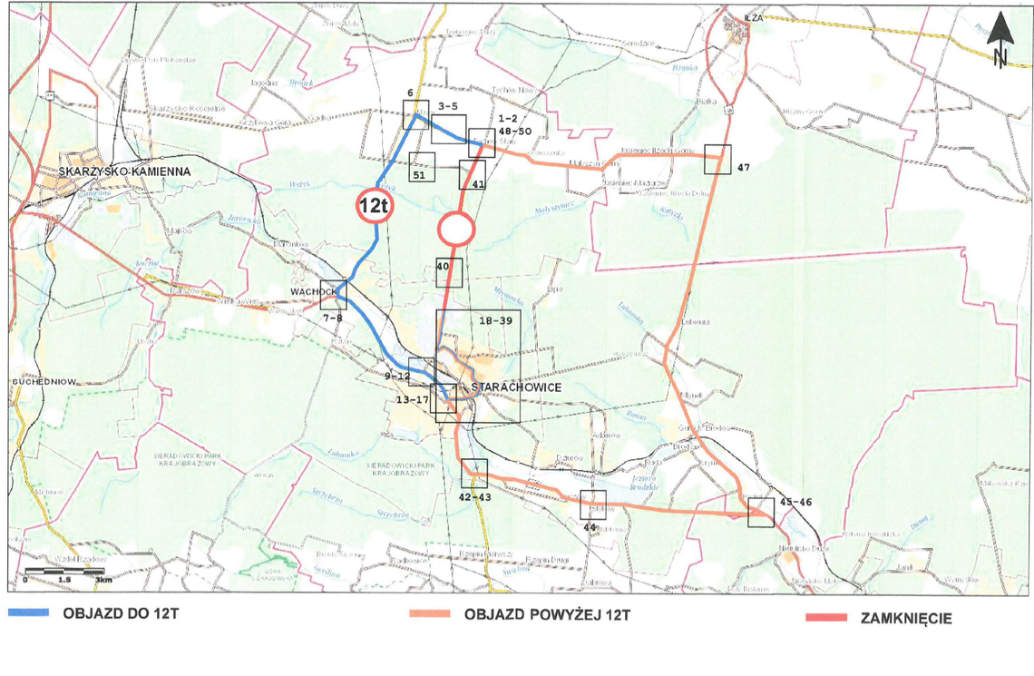 Zamknięcie drogi Tychów Stary – Starachowice. Plany objazdów