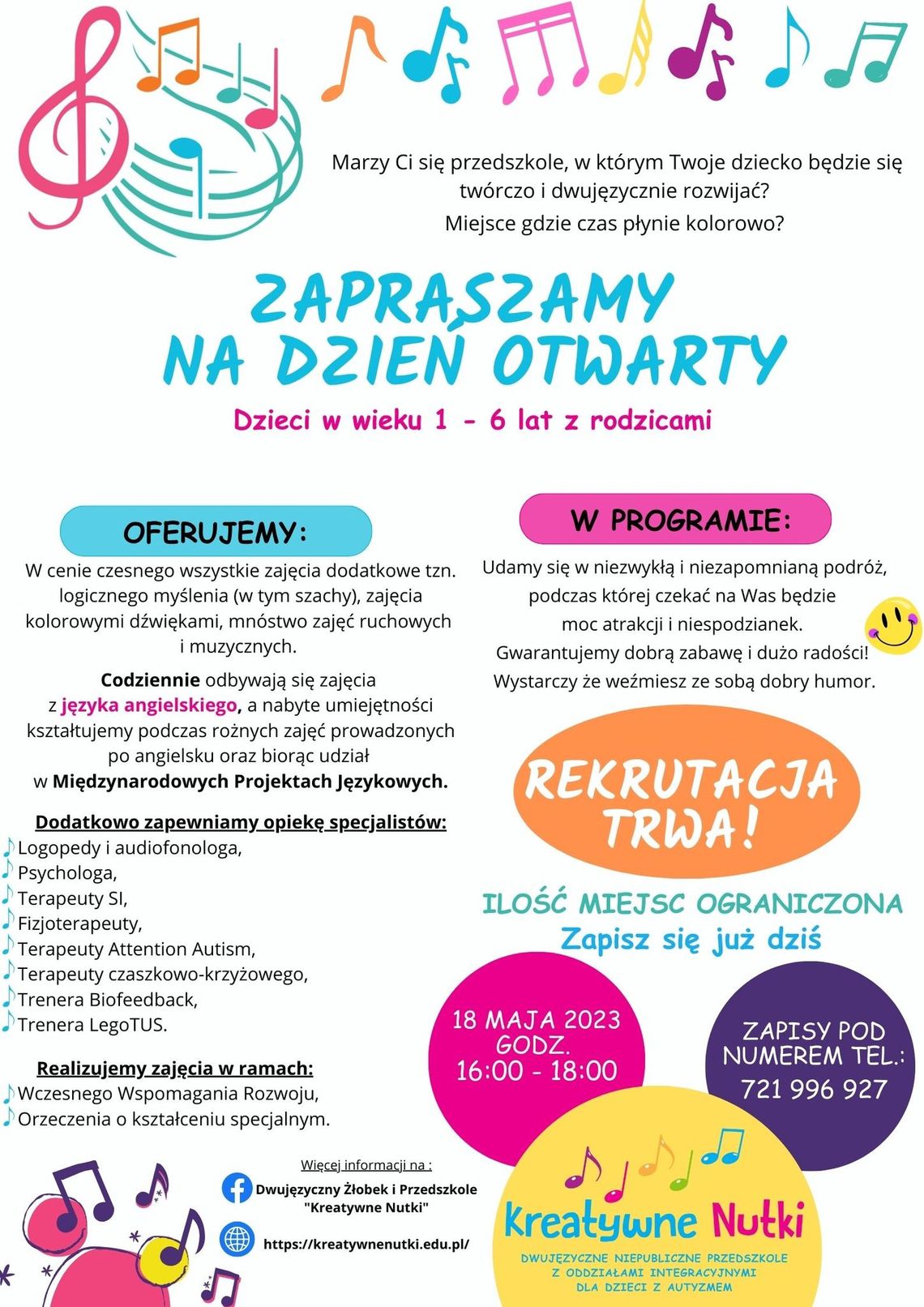 Zapraszamy na DZIEŃ OTWARTY do Kreatywnych Nutek