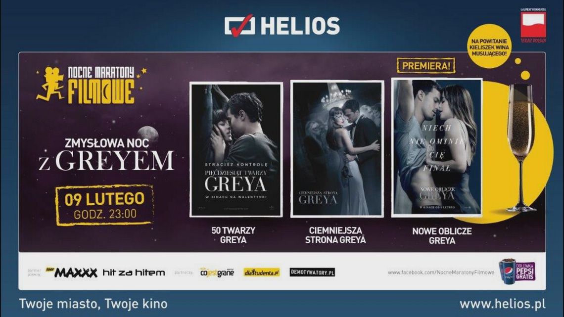 Zmysłowa noc z Greyem w kinach Helios! Zmysłowa noc z Greyem w kinach Helios!